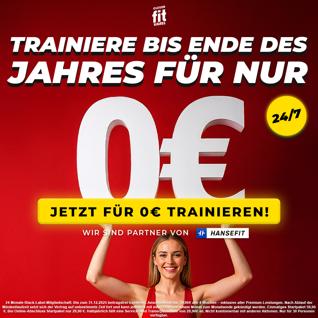 Aktion: Trainiere bis Ende des Jahres für 0€